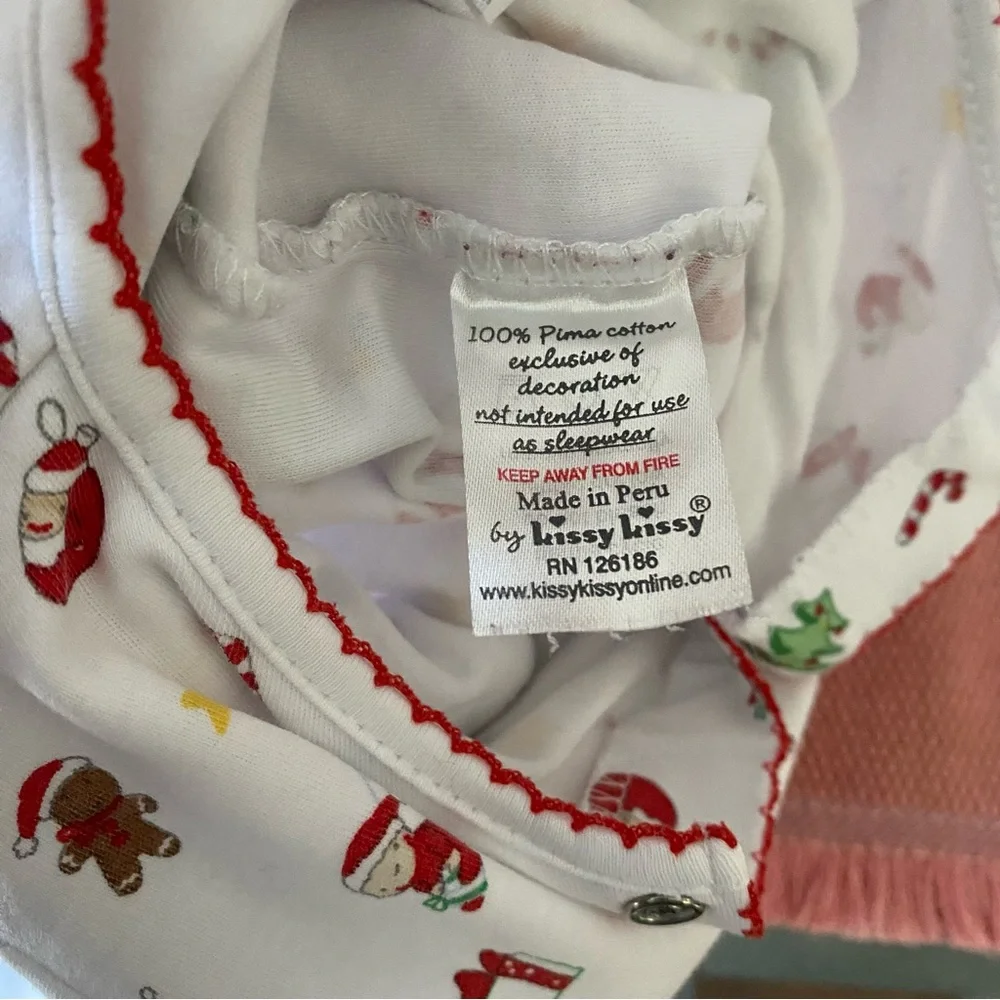 Kissy Kissy Christmas Print Pima Cotton Footie Romper 6-9 months